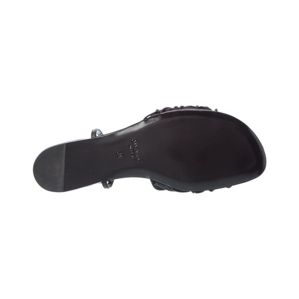 Saint Laurent Babylone Leather Sandal, Black - Picture 4 of 5